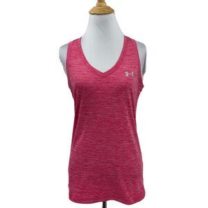 Under Armour Tank Top Womens Small Punch Fitted Heatgear V Neck Training Running